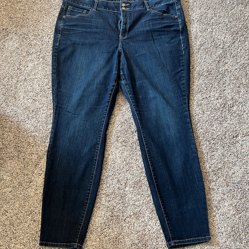 Women’s size 22 Lane Bryant dark blue wash skinny jeans